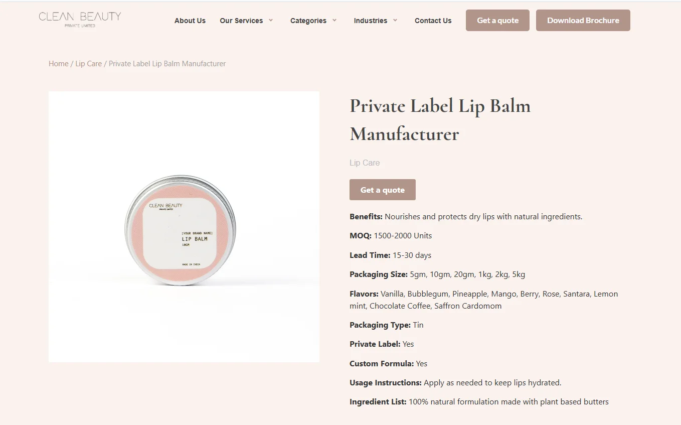 top 10 best lip balm manufacturer in india